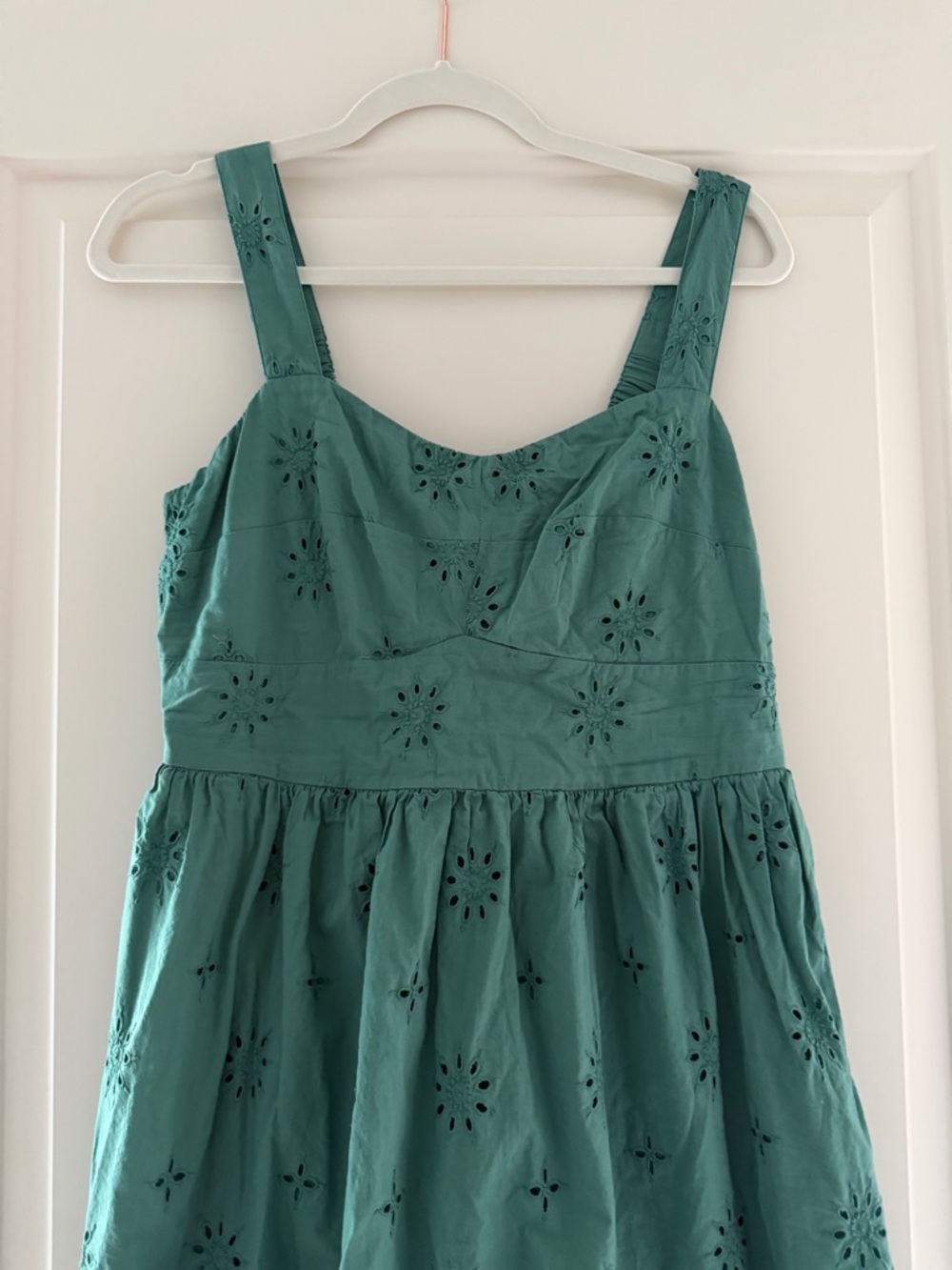 J. Crew Teal Eyelet Midi Dress - Picture 4 of 7